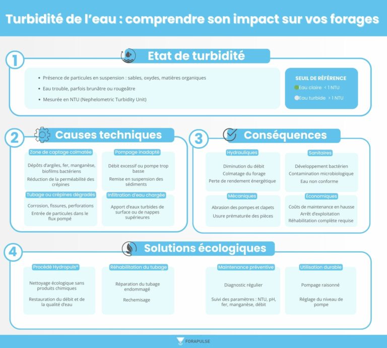 Turbidité de l'eau-Impact- Infographie Forapulse