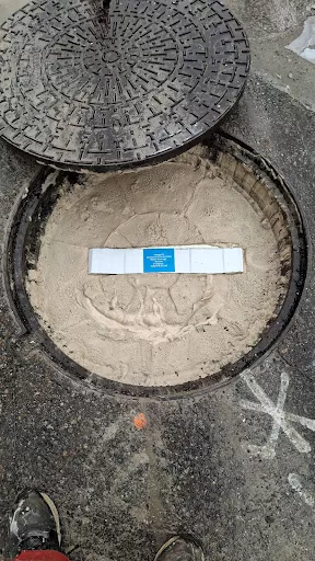 Puits comblé avec signalétique selon l'arrêté du 11 septembre 2003-Forapulse