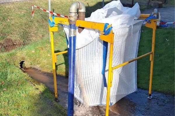Big-bag de filtration-Chantier de réhabilitation avec tube crépiné -Forapulse